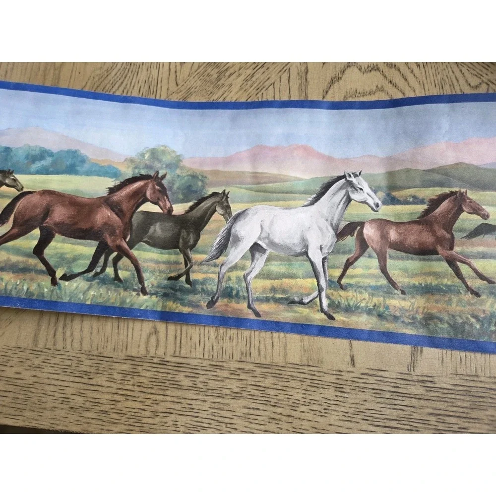 Norwall Wallpaper Border Lot Of 3 Horses Western #NK74875 Horses Vintage NOS